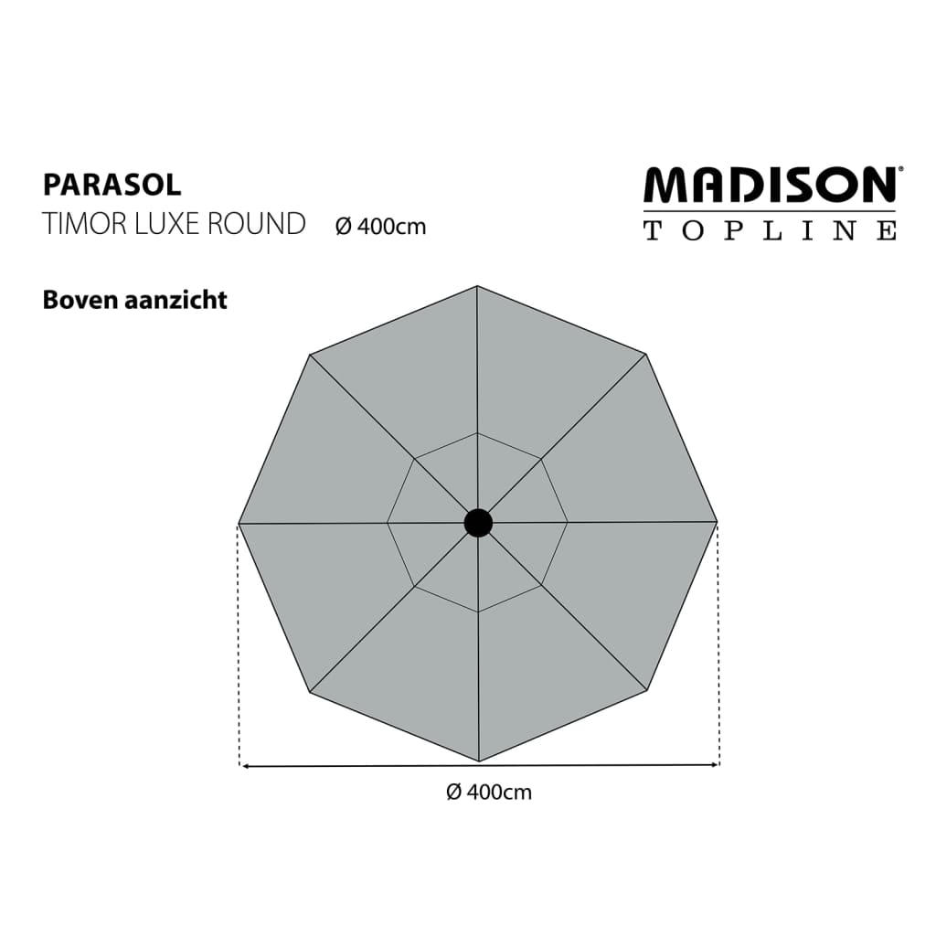 Madison Slunečník Timor Luxe 400 cm šedohnědý PAC8P015