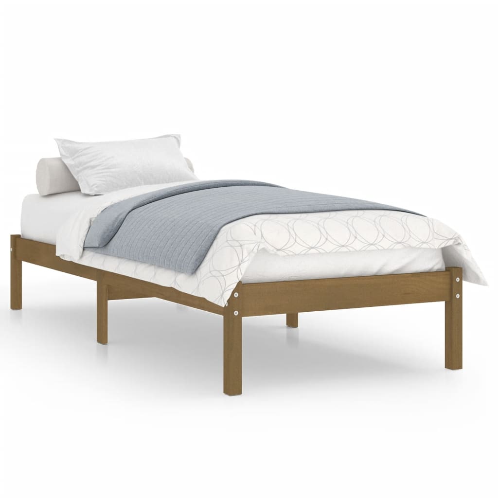 vidaXL Rám postele medově hnědý masivní dřevo 75x190cm malé jednolůžko