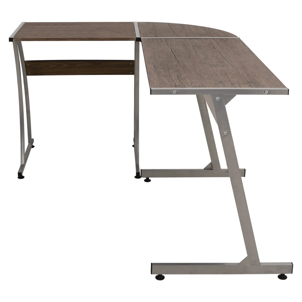 vidaXL Rohový psací stůl hnědý kompozitní dřevo