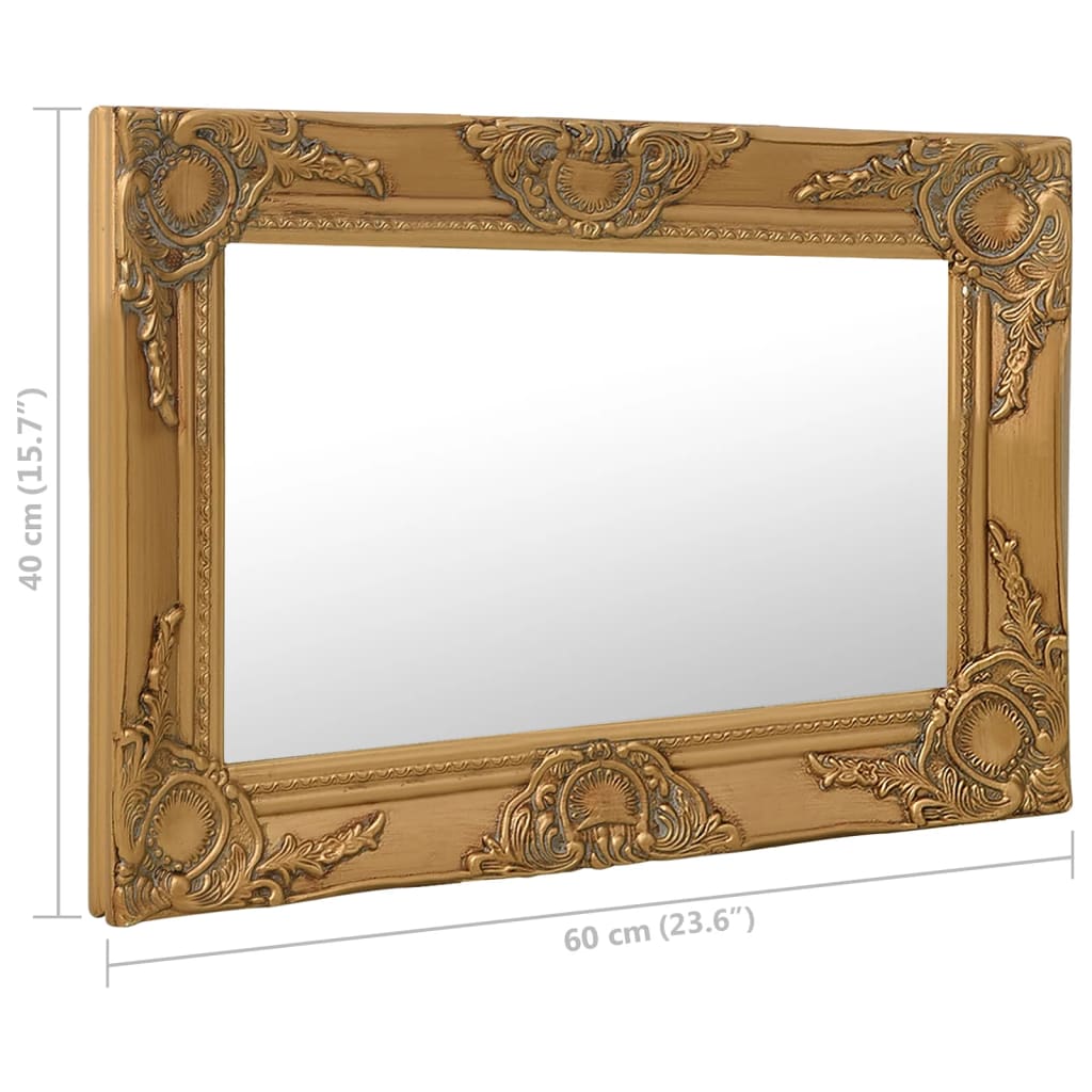 vidaXL Nástěnné zrcadlo barokní styl 60 x 40 cm zlaté