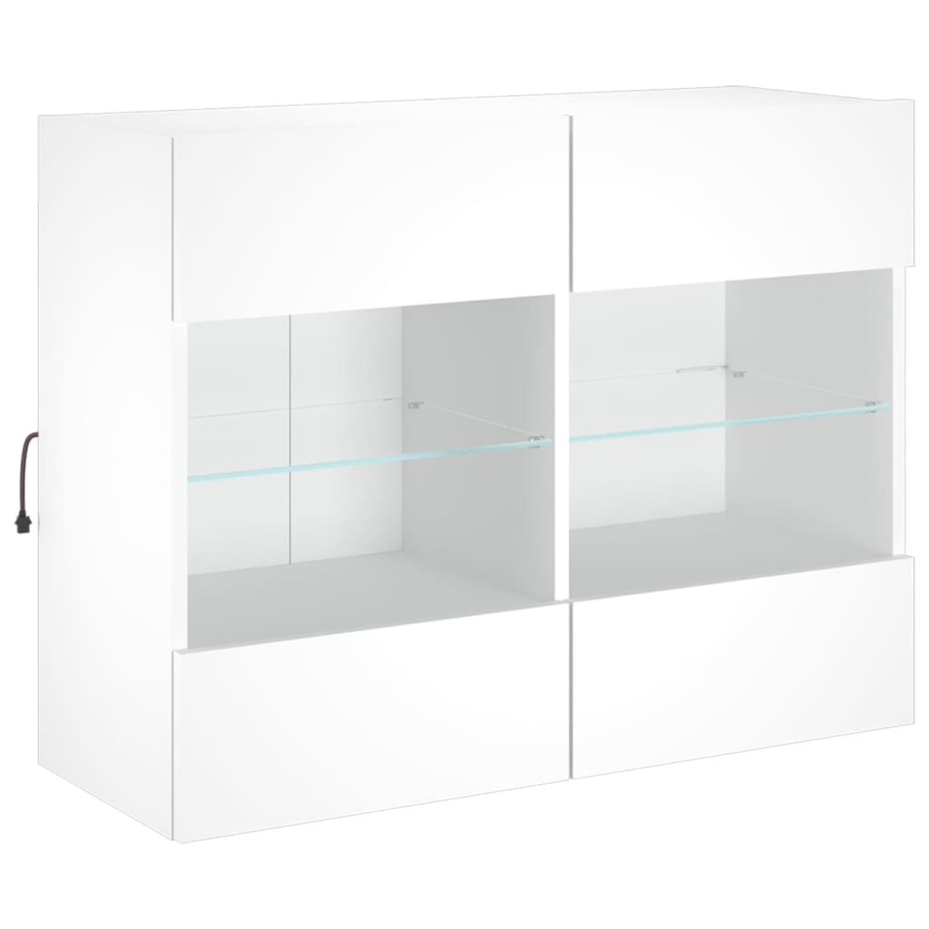 vidaXL Nástěnná TV skříňka s LED osvětlením bílá 78,5 x 30 x 60,5 cm