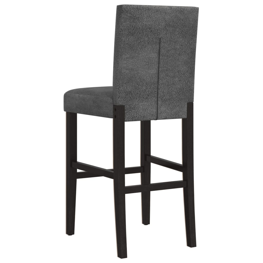 vidaXL Barové židle 2 ks masivní kaučukové dřevo a textil