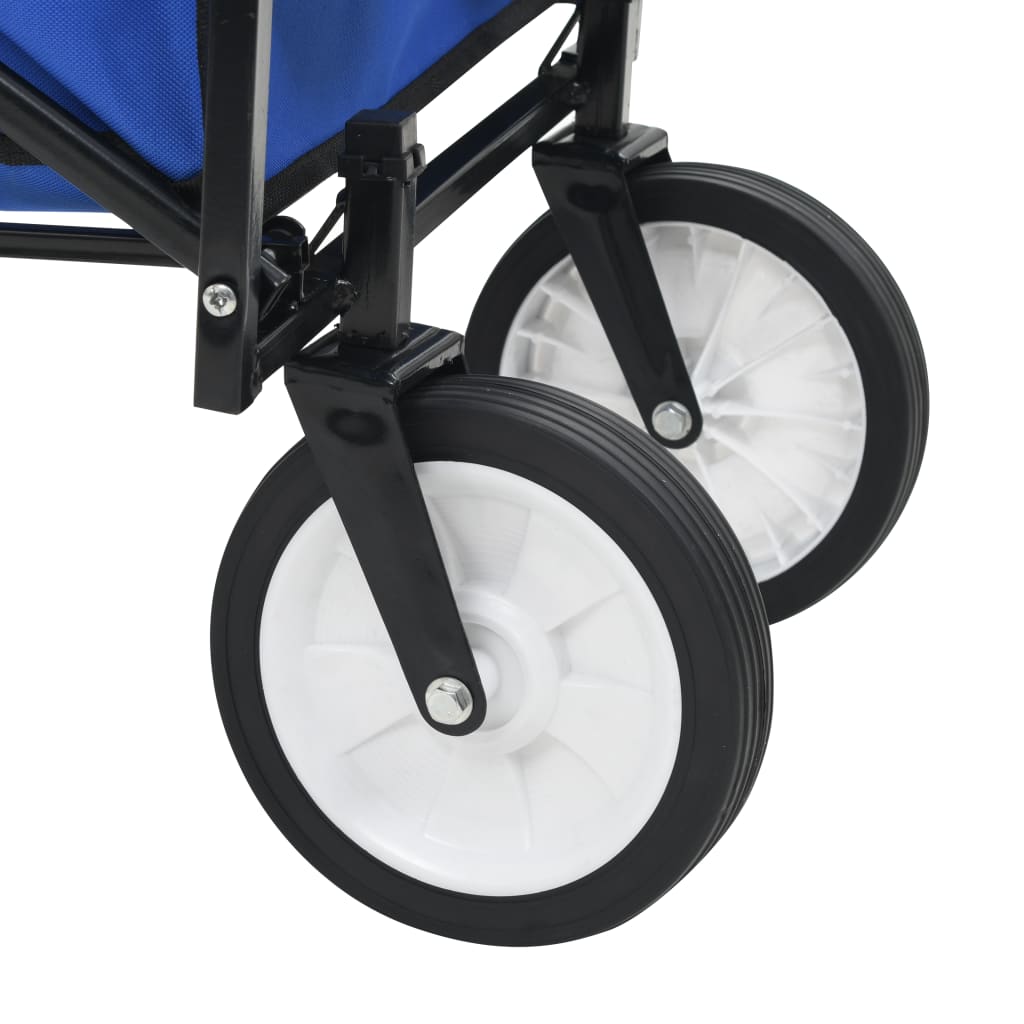 vidaXL Skládací ruční vozík ocelový modrý