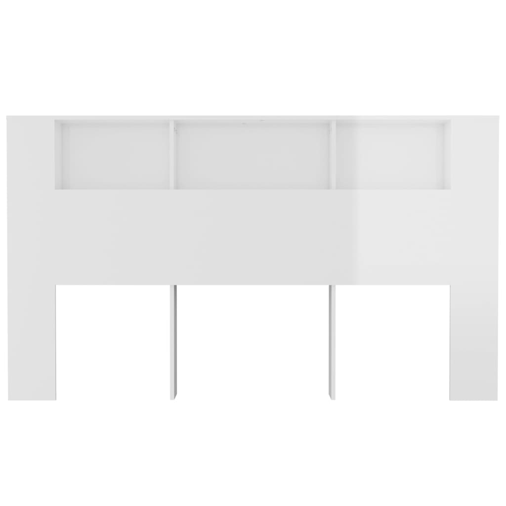vidaXL Čelo postele s úložným prostorem lesklé bílé 180x18,5x104,5 cm