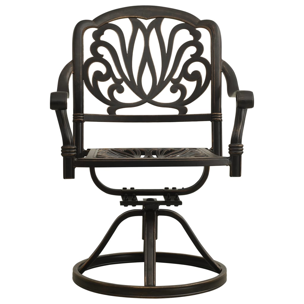 vidaXL Zahradní otočné židle 2 ks litý hliník bronzové