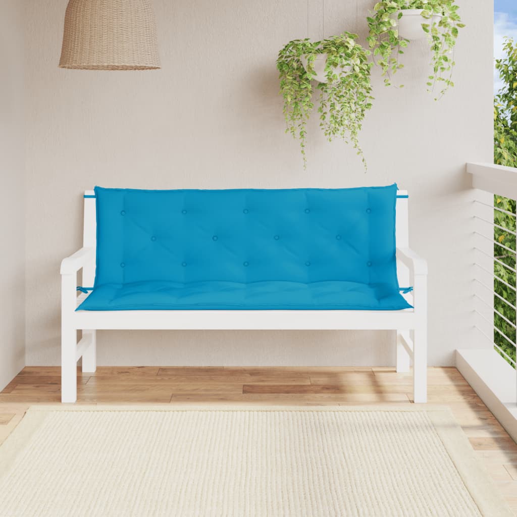 vidaXL Podušky na zahradní lavici 2 ks světle modré 150x50x7 cm