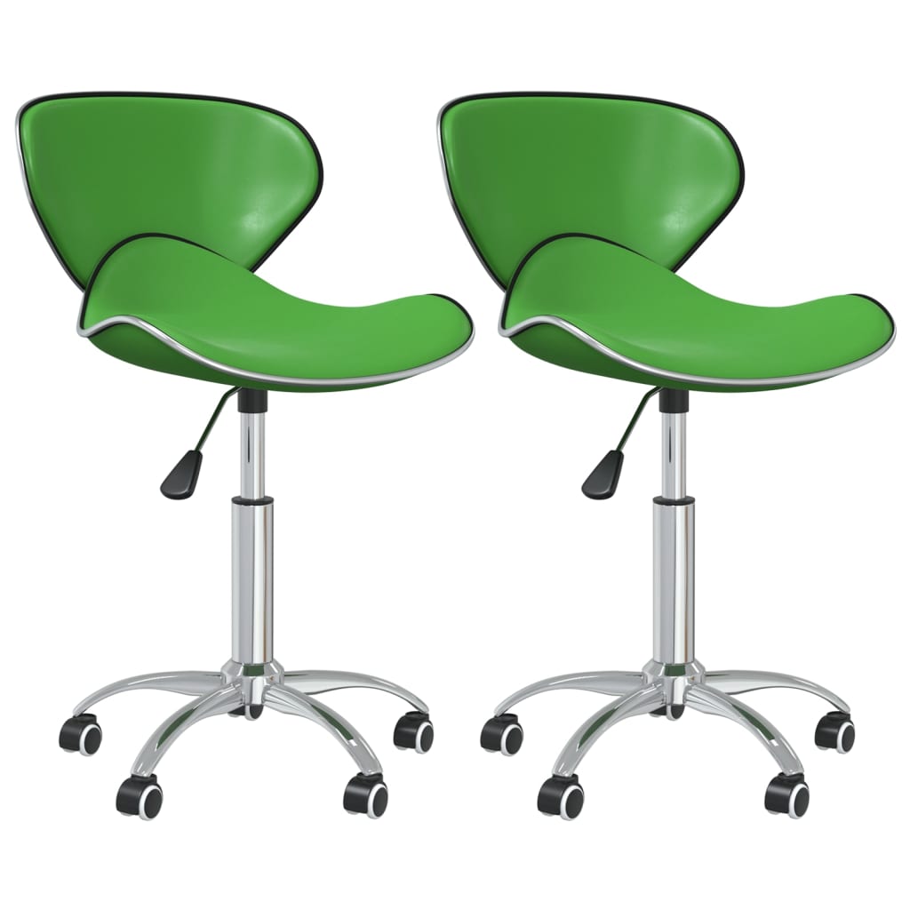 vidaXL Otočné jídelní židle 2 ks zelené umělá kůže