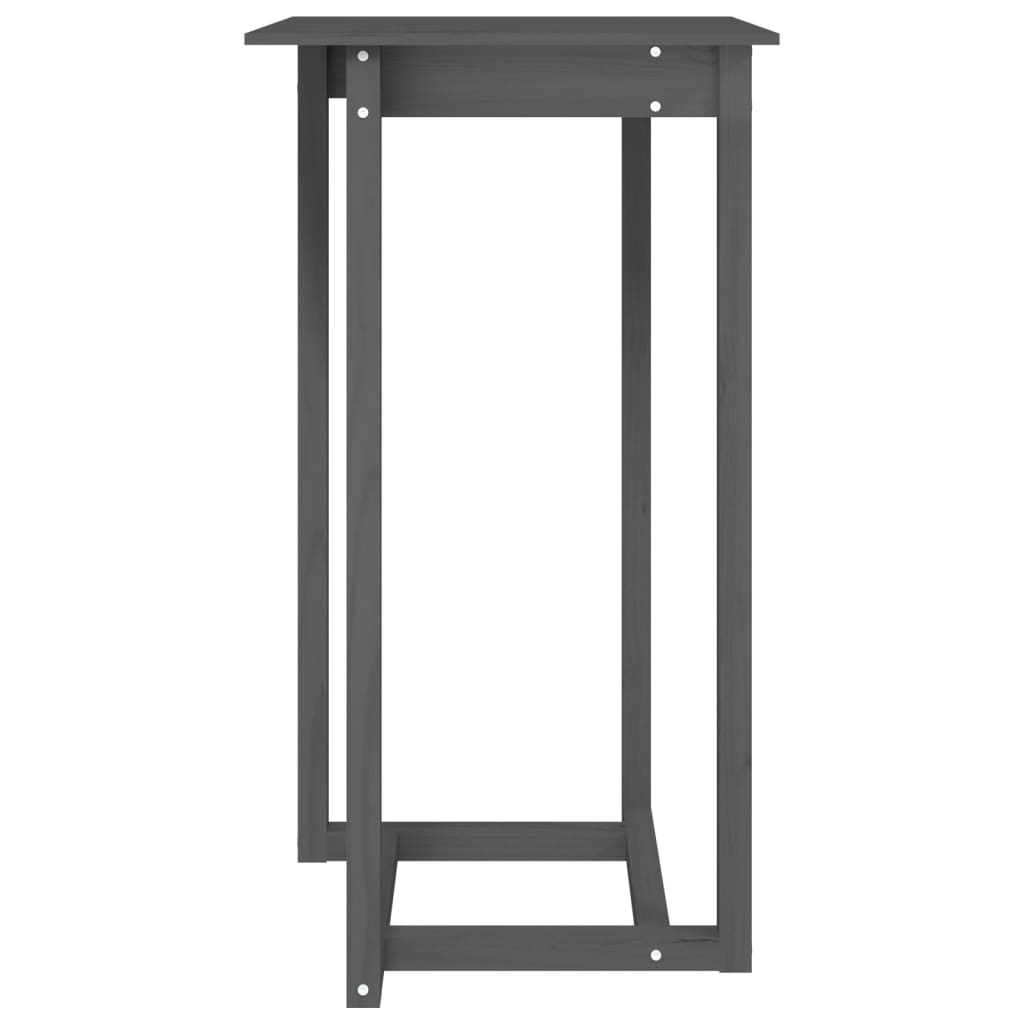 vidaXL Barový stolek šedý 60 x 60 x 110 cm masivní borové dřevo