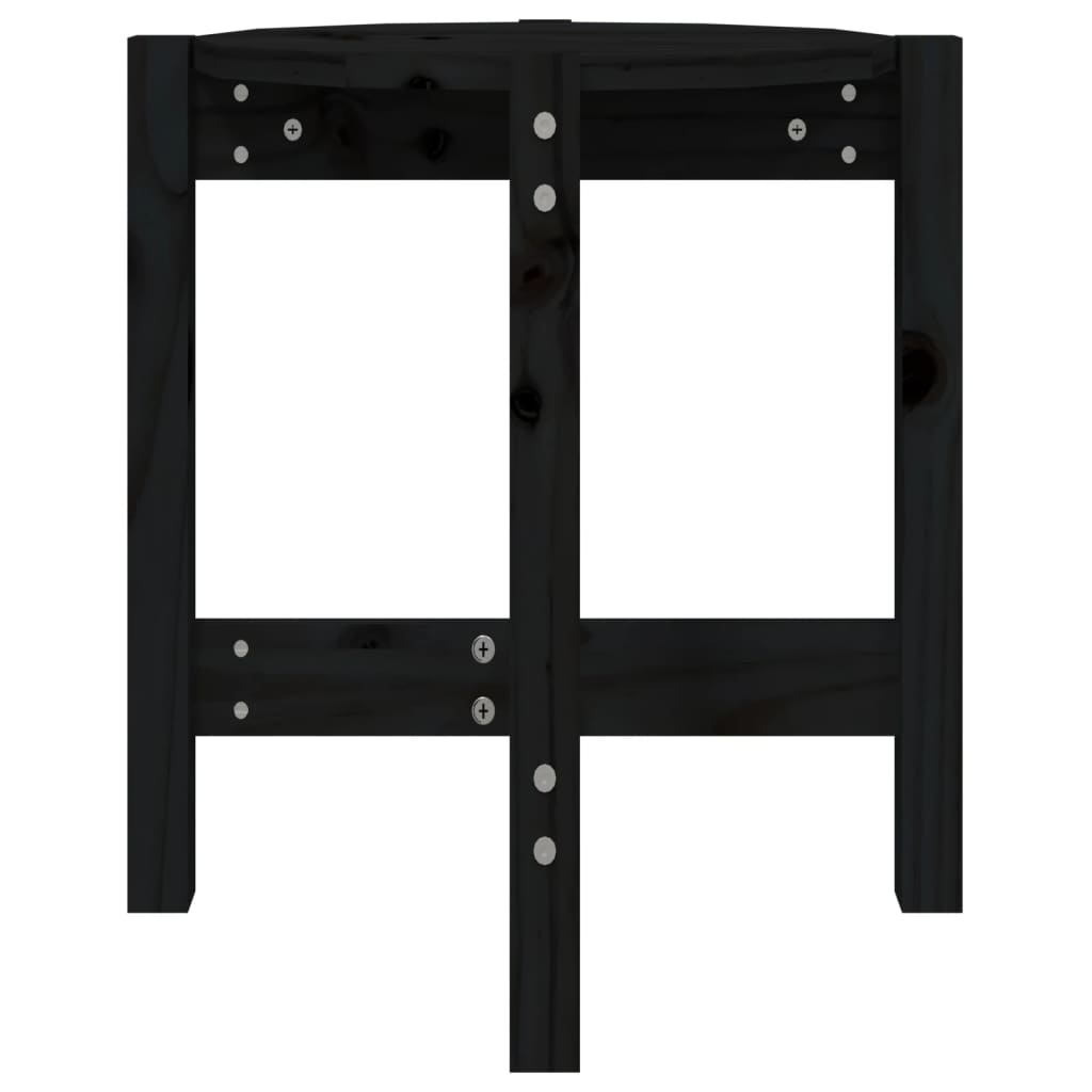 vidaXL Konferenční stolek černý Ø 42,5 x 45 cm masivní borové dřevo