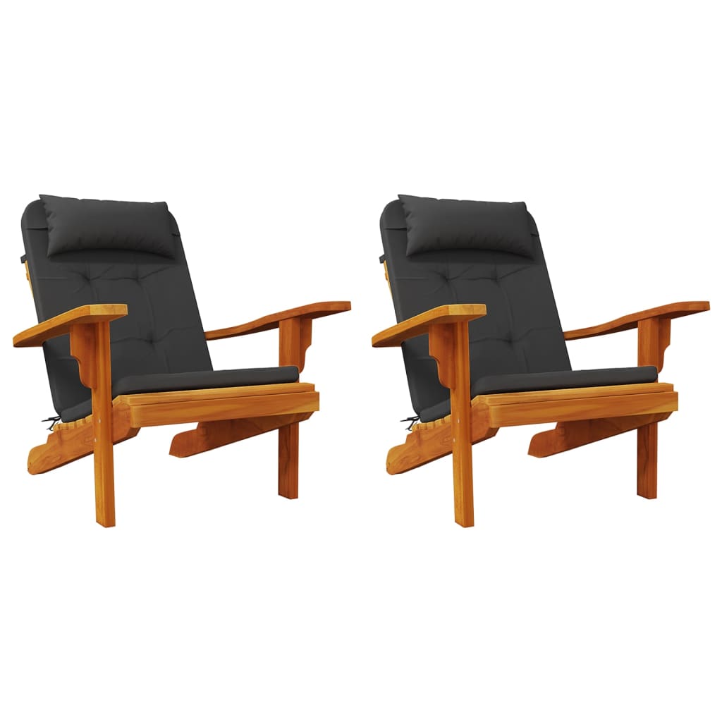 vidaXL Podušky na židli Adirondack 2 ks černé oxfordská látka
