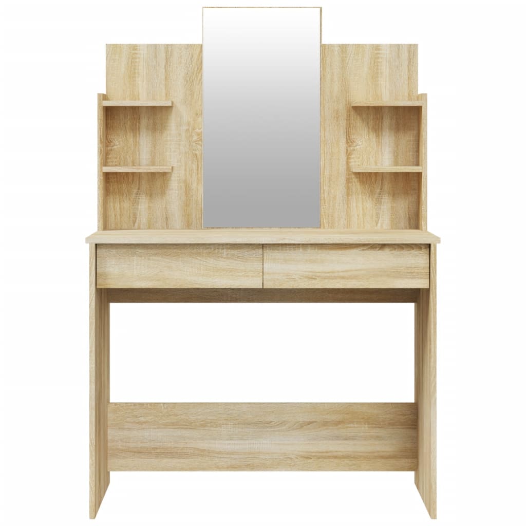 vidaXL Toaletní stolek se zrcadlem dub sonoma 96 x 40 x 142 cm