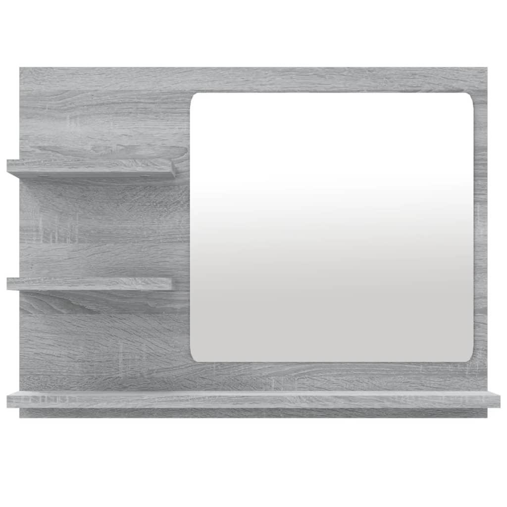 vidaXL Koupelnové zrcadlo šedé sonoma 60x10,5x45 cm kompozitní dřevo