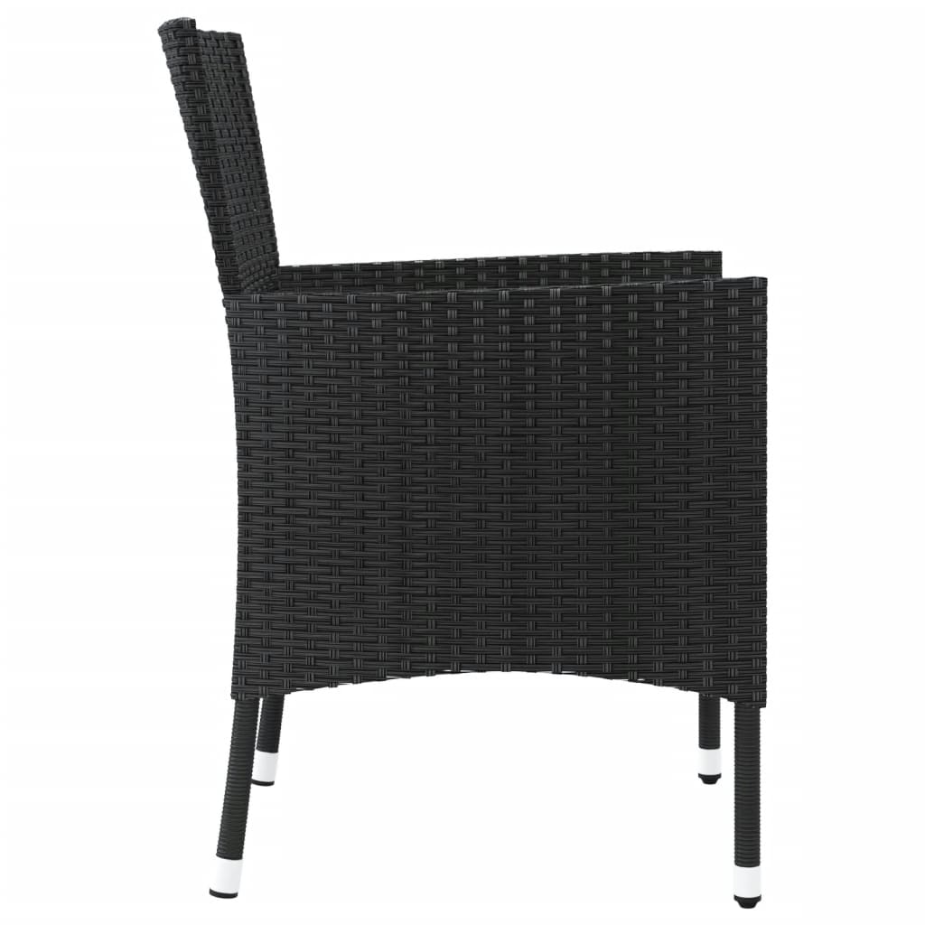 vidaXL Zahradní židle s poduškami 4 ks polyratan černé