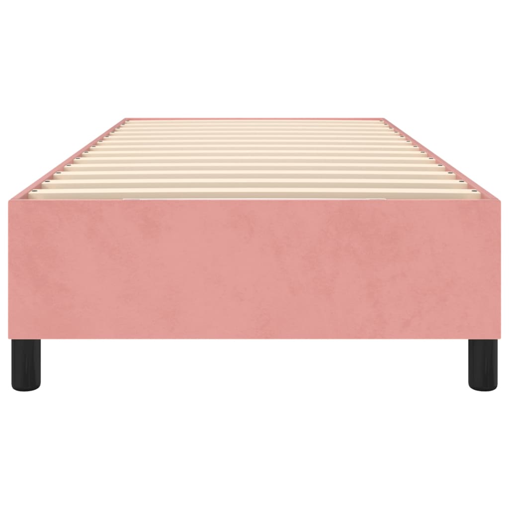 vidaXL Rám postele růžový 90 x 190 cm samet