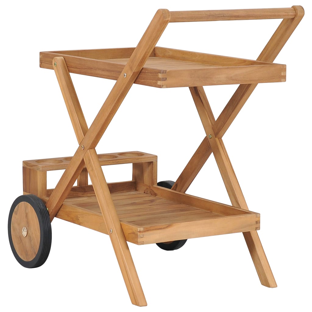 vidaXL Čajový vozík masivní teakové dřevo