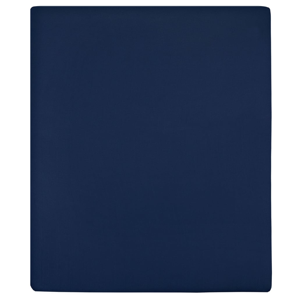 vidaXL Jersey prostěradlo námořnická modř 160x200 cm bavlna