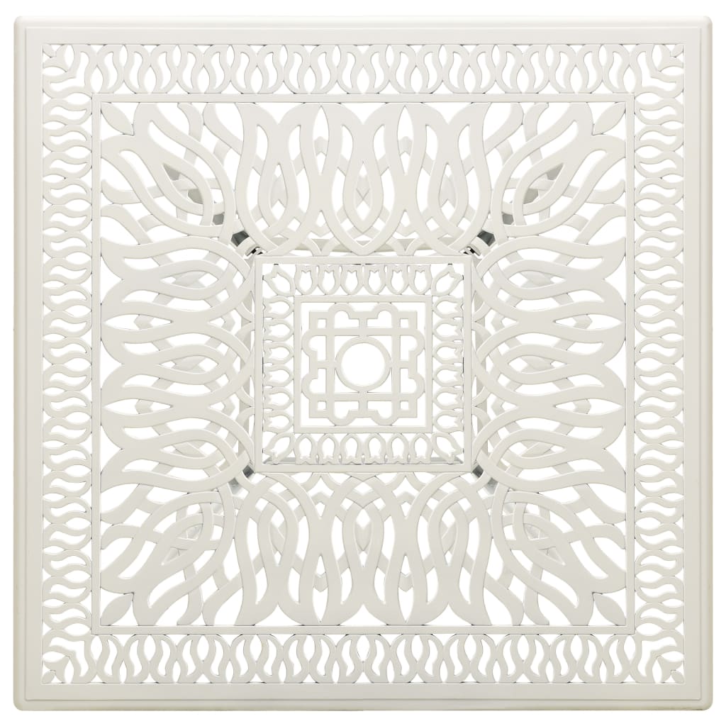 vidaXL Zahradní stůl bílý 90 x 90 x 73 cm litý hliník