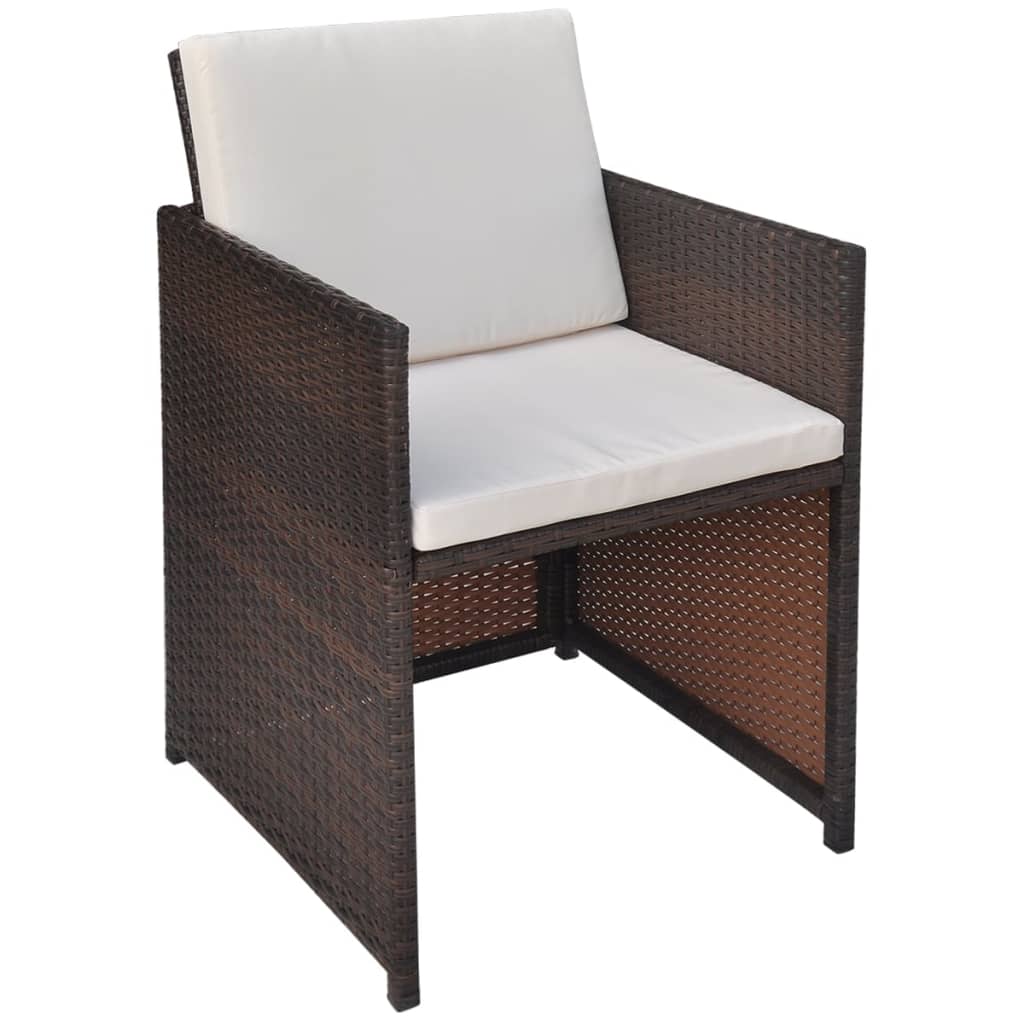 vidaXL Zahradní židle 2 ks s poduškami a polštáři polyratan hnědé