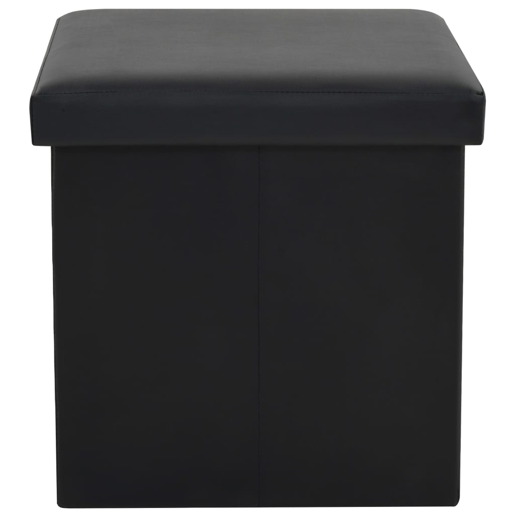 vidaXL Skládací úložné stoličky 2 ks černé umělá kůže