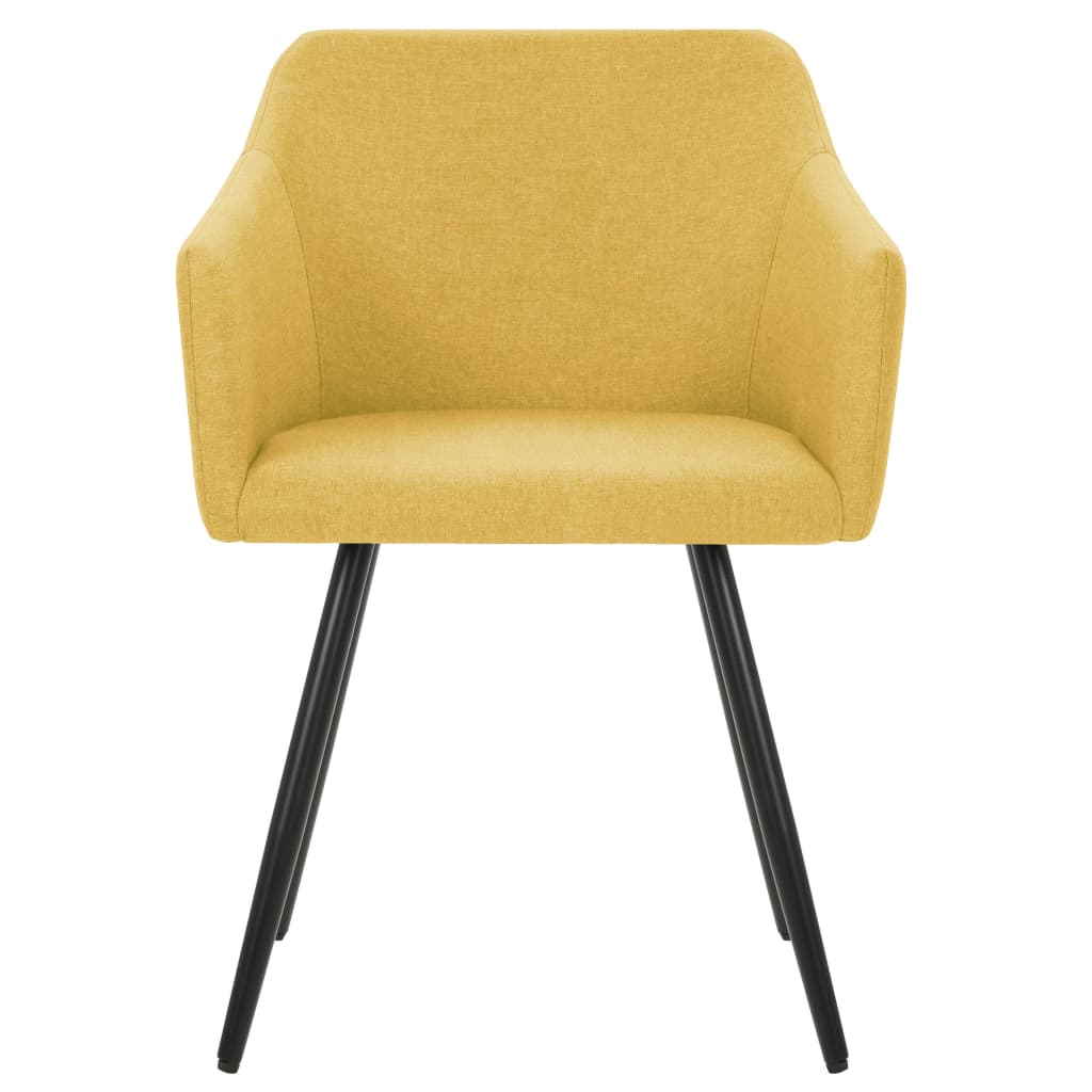 vidaXL Jídelní židle 4 ks žluté textil