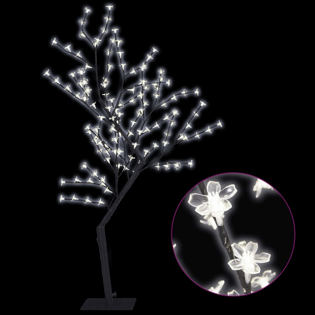 vidaXL Vánoční strom 128 LED chladné bílé světlo třešňový květ 120 cm