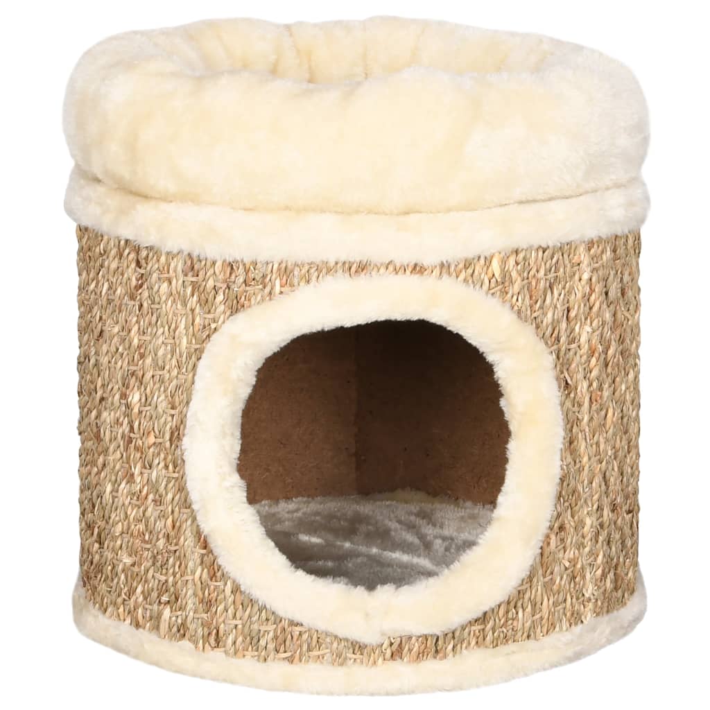 vidaXL Kočičí domeček s luxusním poduškou 33 cm mořská tráva