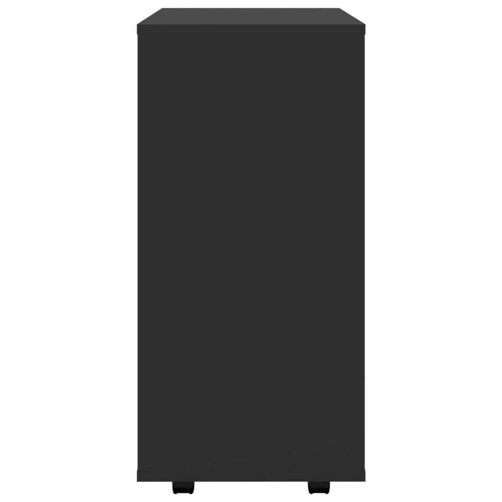 vidaXL Skříňka na kolečkách černá 60 x 35 x 75 cm dřevotříska