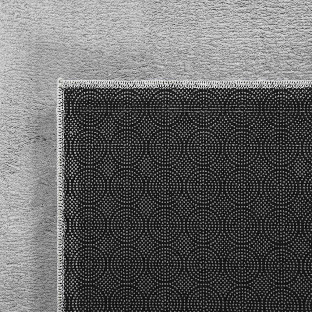 vidaXL Pratelný koberec hebký krátký vlas 160x230cm protiskluzový šedý