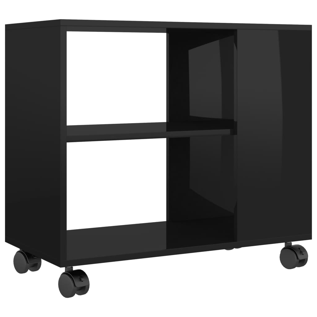 vidaXL Odkládací stolek černý s leskem 70x35x55 cm kompozitní dřevo