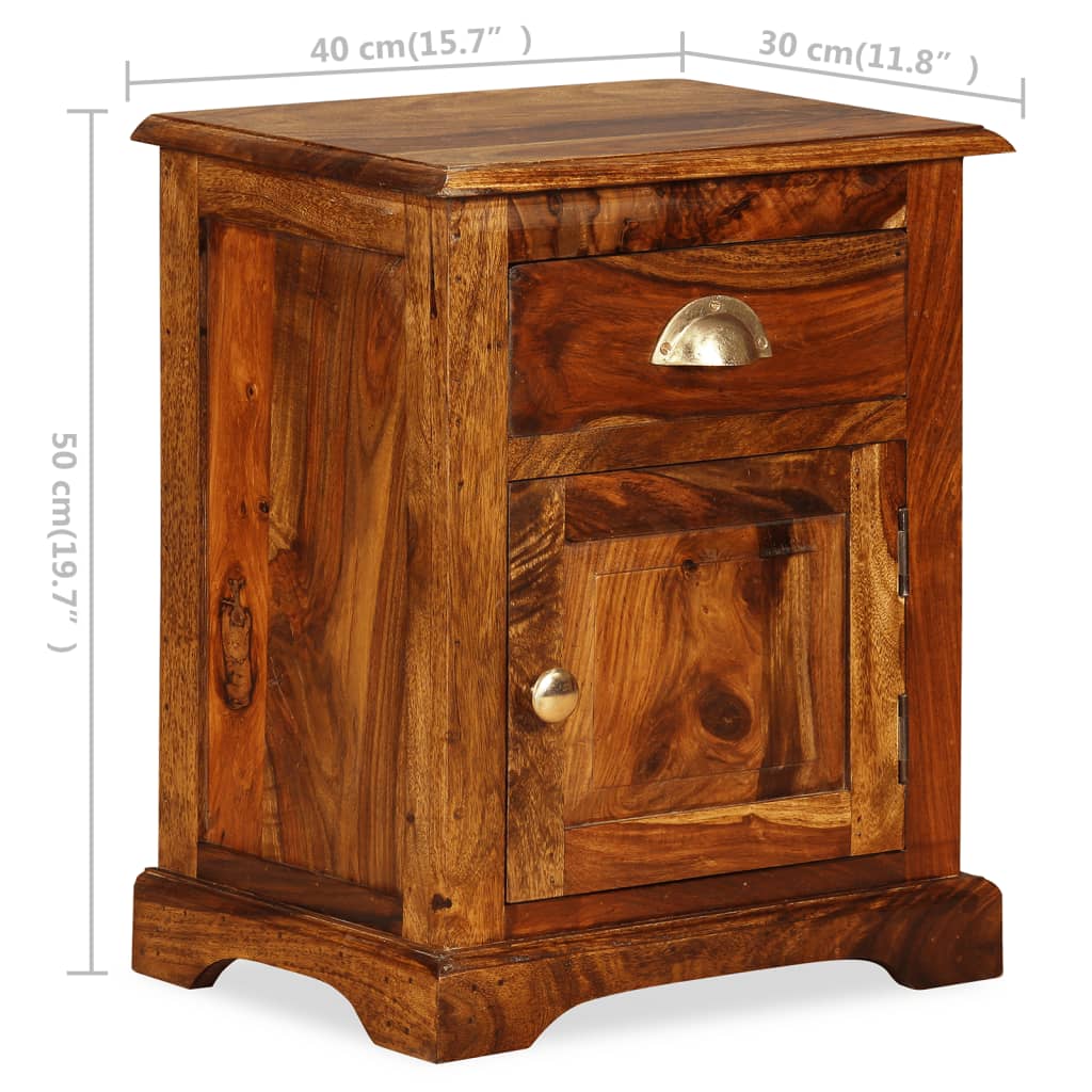 vidaXL Noční stolek z masivního sheeshamového dřeva 40x30x50 cm