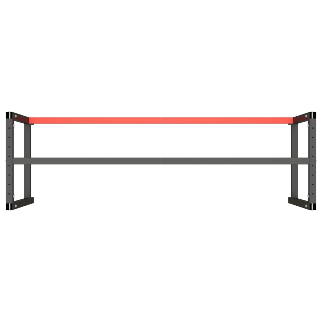 vidaXL Rám pracovního stolu matně černý a matně červený 180x57x79 cm