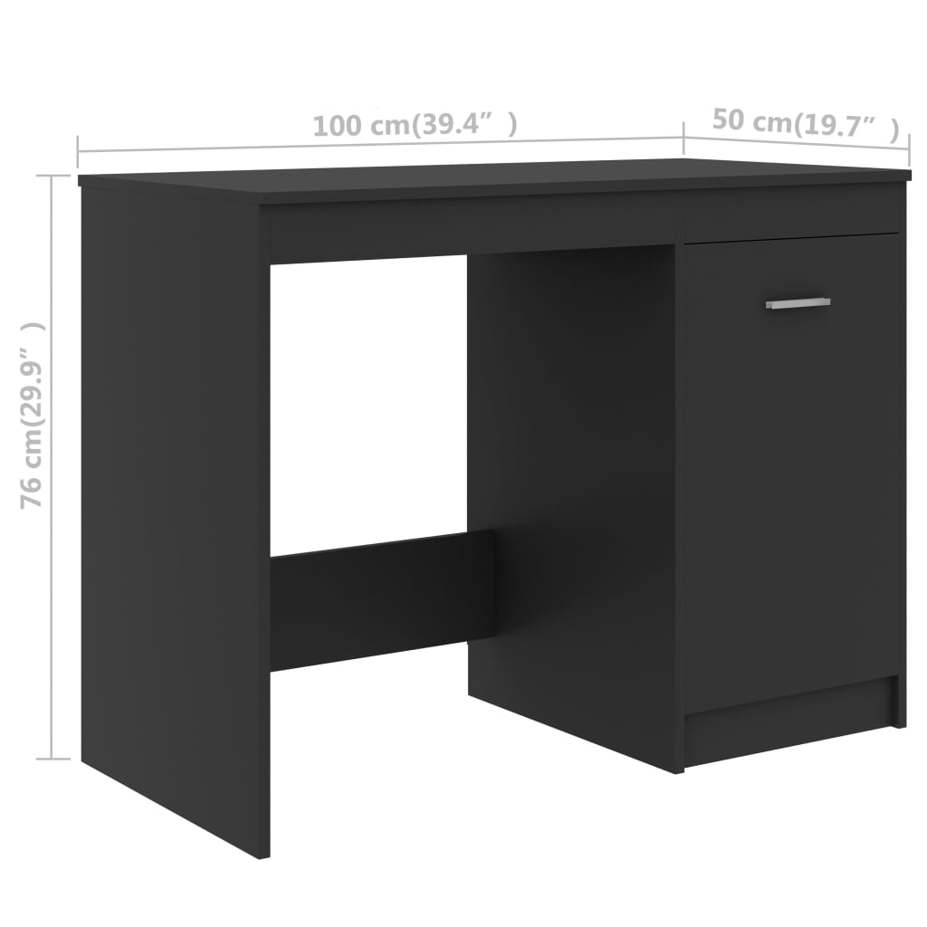 vidaXL Psací stůl šedý 140 x 50 x 76 cm dřevotříska
