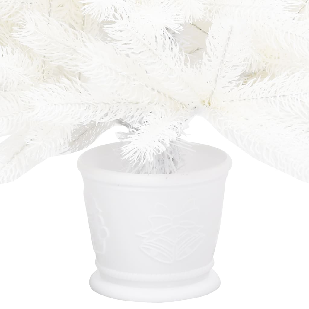 vidaXL Umělý vánoční stromek s LED osvětlením bílý 90 cm