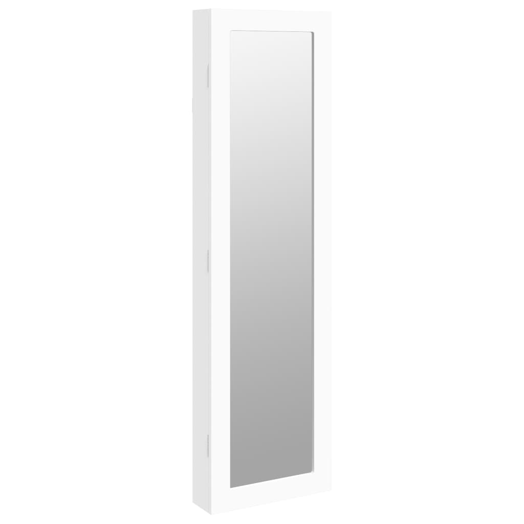 vidaXL Zrcadlová šperkovnice nástěnná bílá 30 x 8,5 x 106 cm