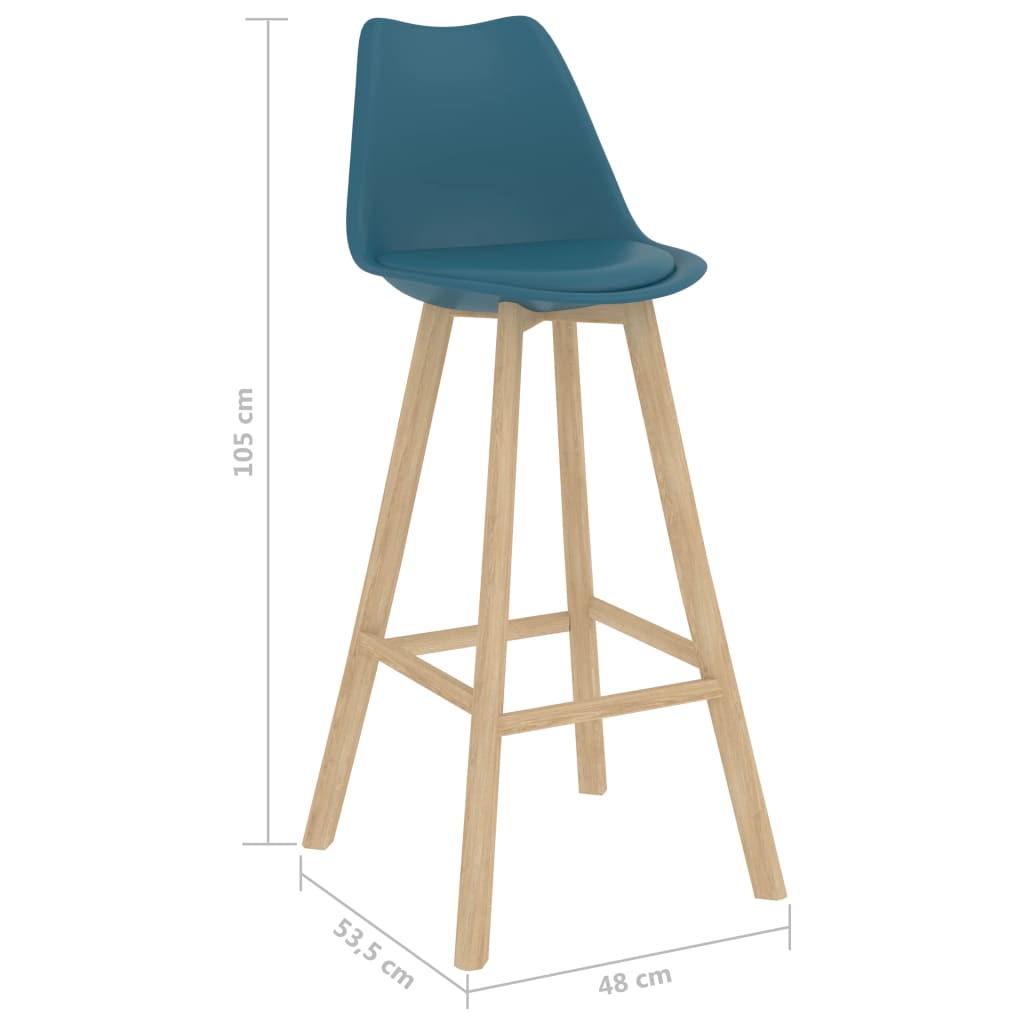 vidaXL Barové stoličky 2 ks tyrkysové PP a masivní bukové dřevo