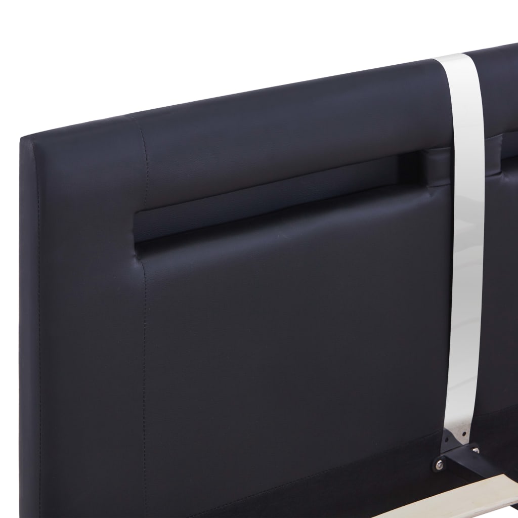 vidaXL Rám postele s LED světlem černý umělá kůže 140 x 200 cm