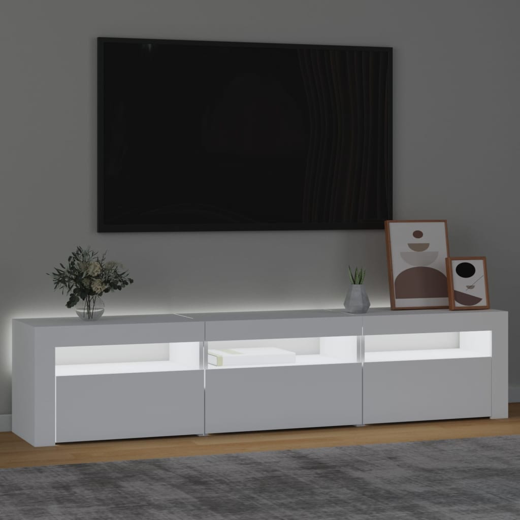 vidaXL TV skříňka s LED osvětlením bílá 180 x 35 x 40 cm