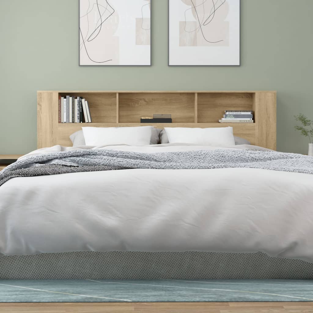 vidaXL Čelo postele s úložným prostorem dub sonoma 200x18,5x104,5 cm