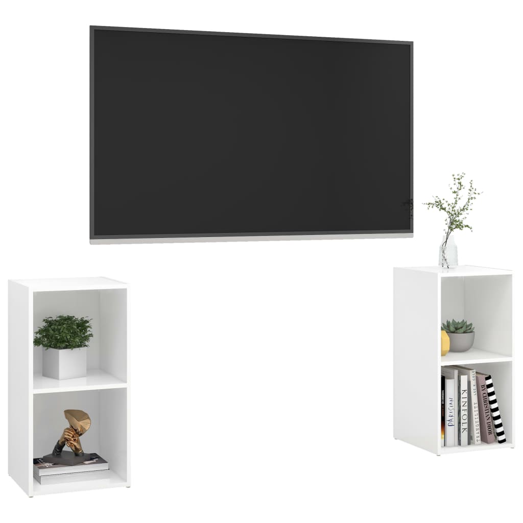 vidaXL TV skříňky 2 ks bílé vysoký lesk 72 x 35 x 36,5 cm dřevotříska