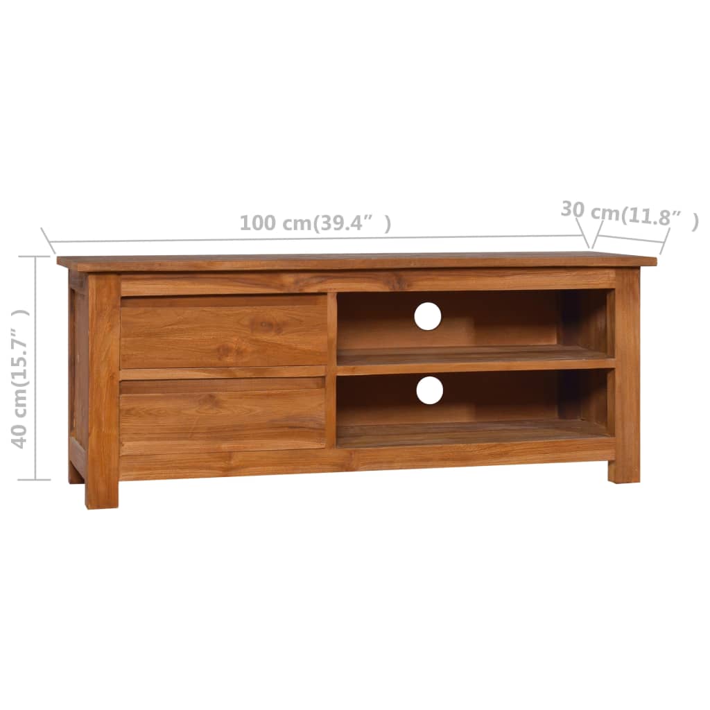 vidaXL TV stolek 100 x 30 x 40 cm masivní teakové dřevo