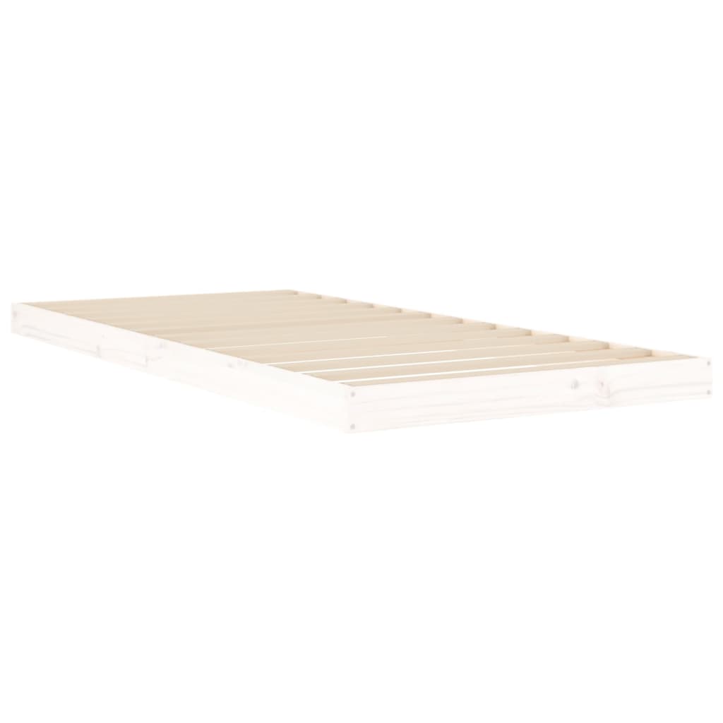 vidaXL Rám postele bílý 90 x 200 cm masivní borovice