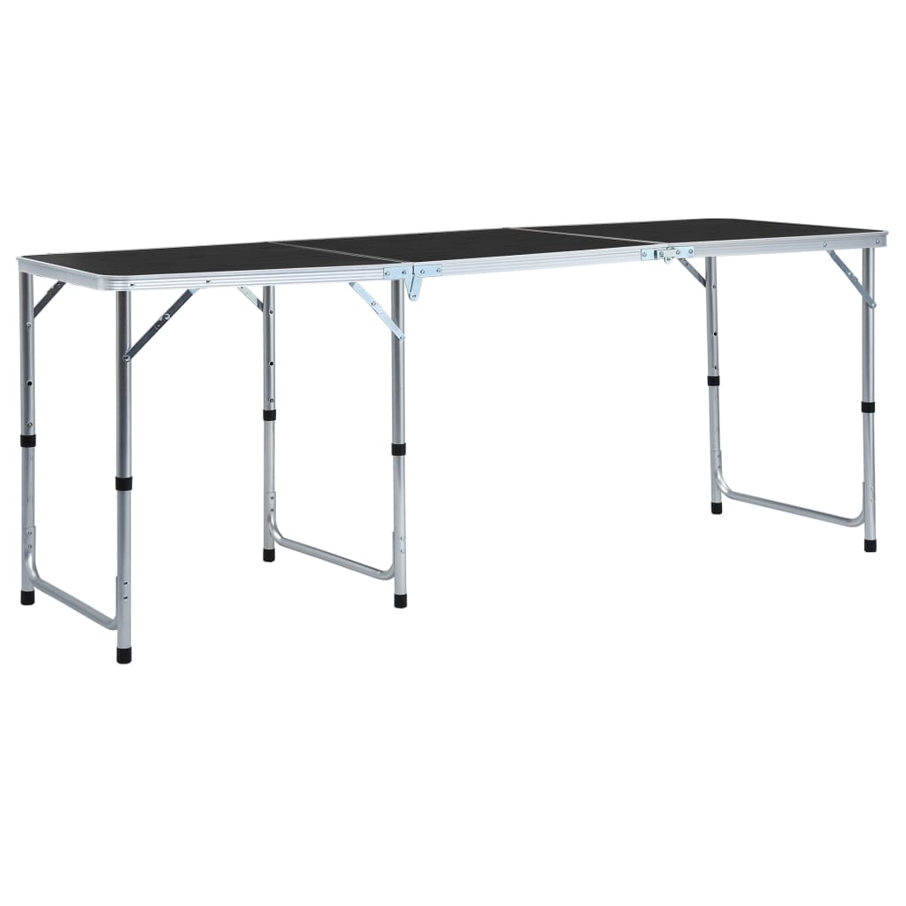 vidaXL Skládací kempingový stůl šedý hliník 180 x 60 cm