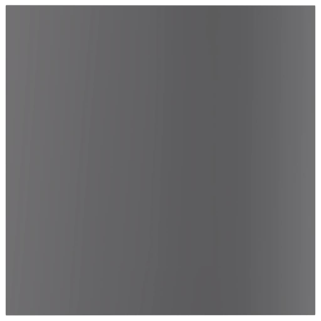 vidaXL Přídavné police 8 ks šedé vysoký lesk 40x40x1,5 cm dřevotříska