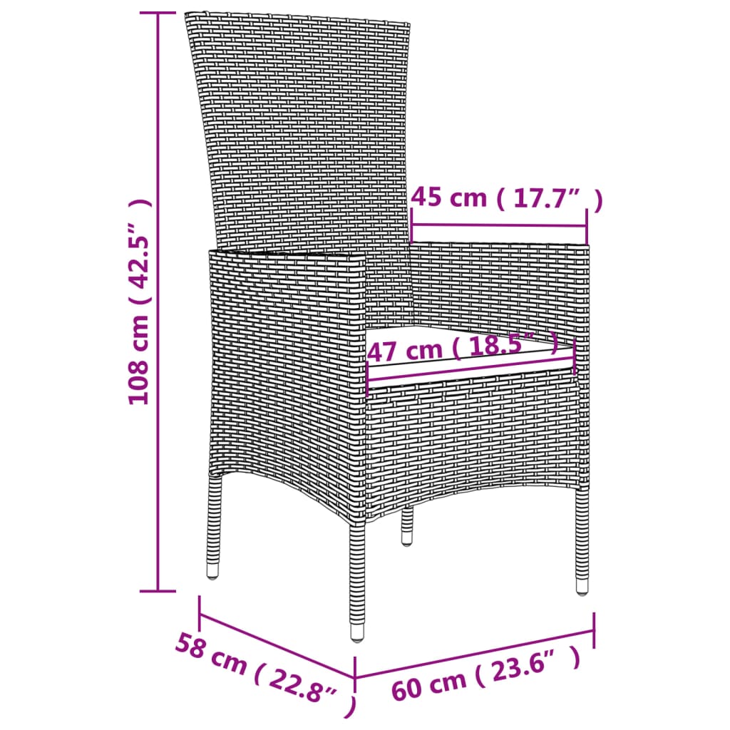 vidaXL Zahradní židle s poduškami 2 ks polyratan béžové