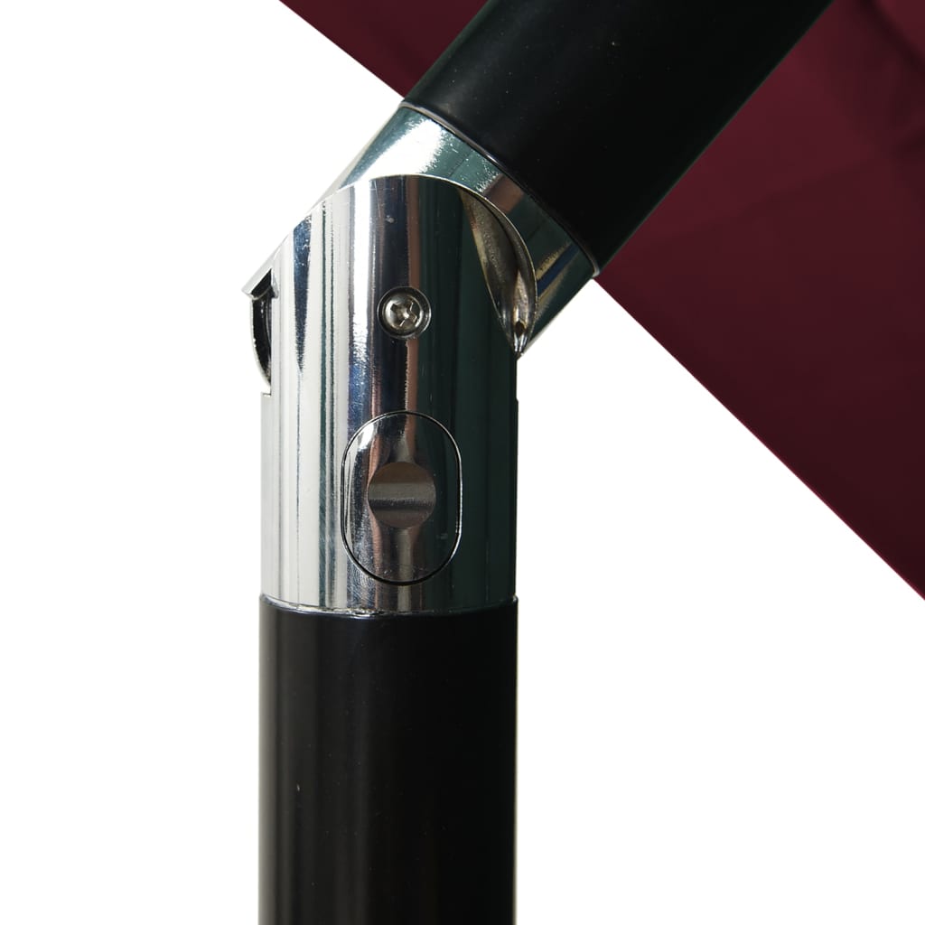 vidaXL 3stupňový slunečník s hliníkovou tyčí vínově červený 2,5x2,5 m