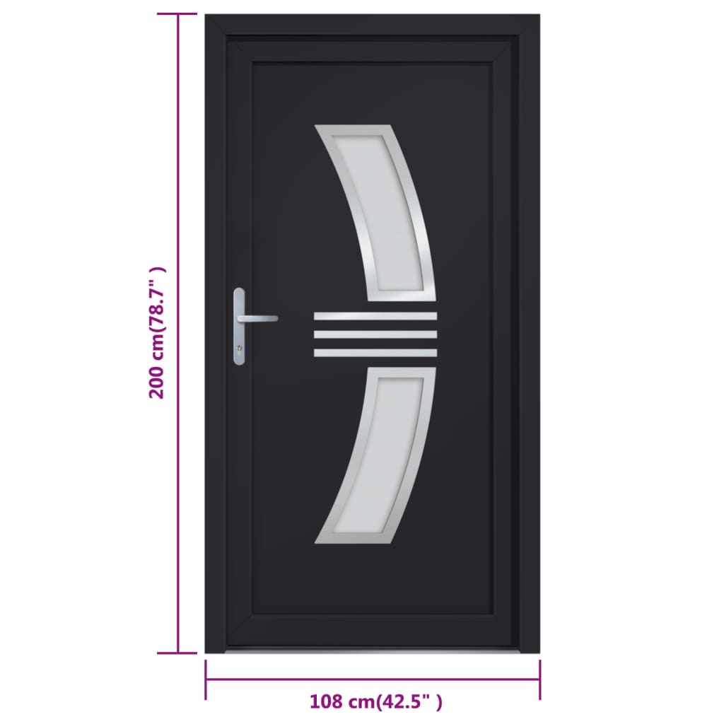 vidaXL Vchodové dveře antracitové 108 x 200 cm PVC