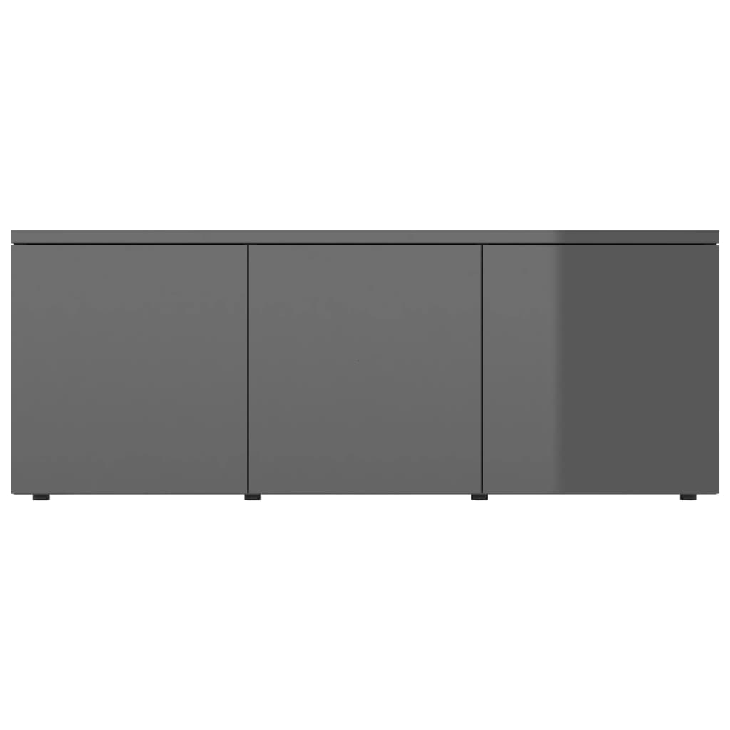 vidaXL TV stolek šedý s vysokým leskem 80 x 34 x 30 cm dřevotříska