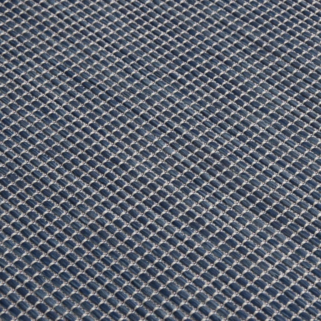 vidaXL Venkovní hladce tkaný koberec 140x200 cm modrá