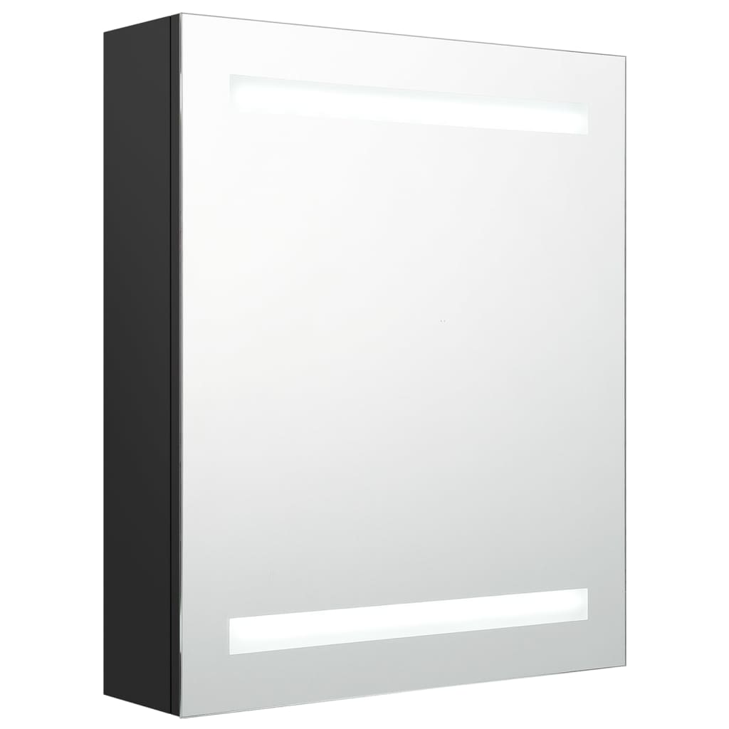 vidaXL LED koupelnová skříňka se zrcadlem černá 50 x 14 x 60 cm