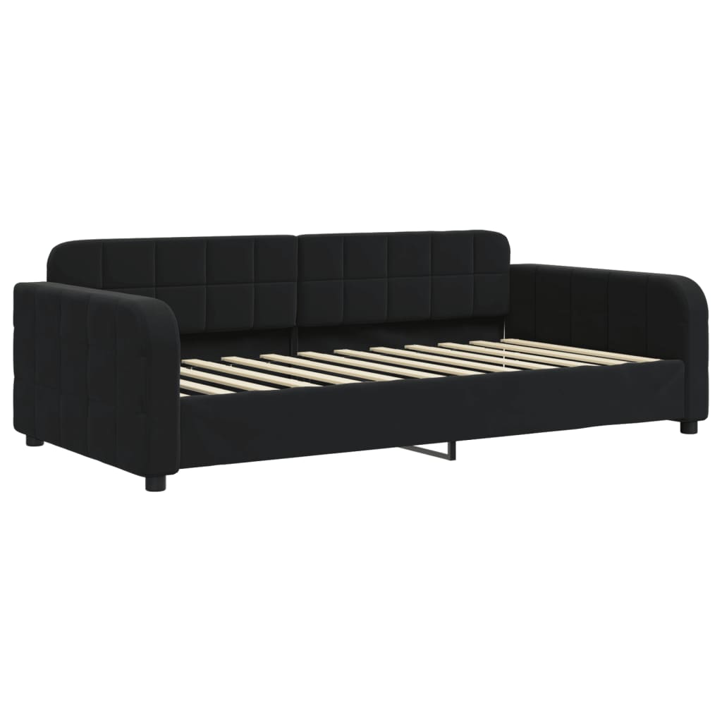 vidaXL Válenda s přistýlkou černá 90 x 200 cm samet